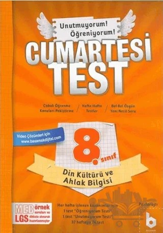 8. Sınıf Cumartesi Test Din Kültürü ve Ahlak Bilgisi – Kolektif – Basamak Yayınları kitap kapağı