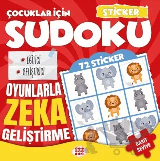 Çocuklar için Sudoku - Sticker Hediyeli Basit Seviye 1 – Kolektif – Dokuz Çocuk kitap kapağı