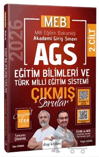 2026 MEB AGS Tamamı Video Çözümlü Eğitim Bilimleri ve Türk Milli Eğitim Sistemi Çıkmış Sorular 2. Cilt – Ziya Sümer, Özgür Hamal – Dizgi Kitap kitap kapağı