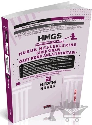 HMGS Özet Konu Anlatımı Medeni Hukuk – Tan Tahsin Zapata – Savaş Yayınevi kitap kapağı