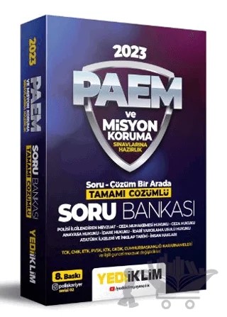 2023 PAEM ve Misyon Koruma Sınavlarına Hazırlık Tamamı Çözümlü Soru Bankası – Kolektif – Yediiklim Yayınları kitap kapağı
