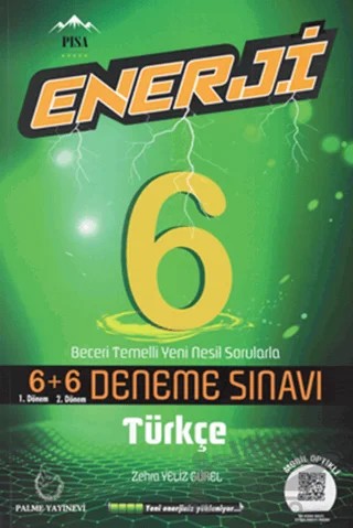 Palme 6. Sınıf Enerji Türkçe 6+6 Deneme Sınavı – Zehra Yeliz Gürel – Palme Yayınları kitap kapağı