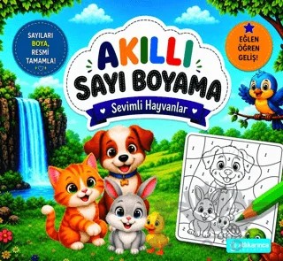 Akıllı Sayı Boyama - Sevimli Hayvanlar – Kolektif – Atlı Karınca Yayınları kitap kapağı