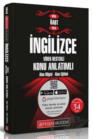 2019 ÖABT İngilizce Video Destekli Konu Anlatımlı Alan Bilgisi Alan Eğitimi – Kolektif – Pegem Akademi Yayıncılık kitap kapağı