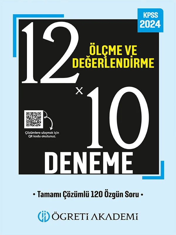 Öğreti Akademi 2024 Kpss Eğitim Bilimleri 12x10 Ölçme Ve Değerlendirme Deneme – Öğreti Akademi kitap kapağı