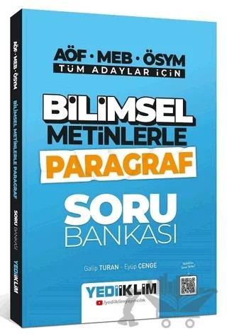 Tüm Adaylar İçin Bilimsel Metinlerle Paragraf Soru Bankası – Eyüp Çenge, Galip Turan – Yediiklim Yayınları kitap kapağı