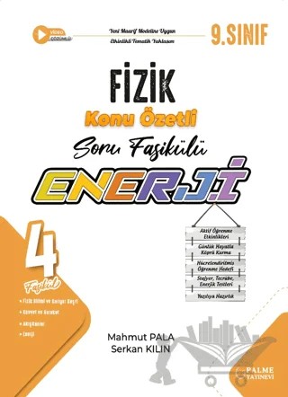 9. Sınıf Fizik Enerji Konu Özetli Soru Fasikülü – Mahmut Pala, Serkan Kılın – Palme Yayınları kitap kapağı