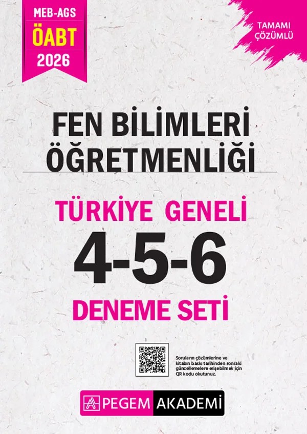 2026 MEB AGS ÖABT Fen Bilimleri Öğretmenliği Tamamı Çözümlü Türkiye Geneli 4-5-6 (3'lü Deneme Seti) – 6 (3'lü Deneme Seti) – Pegem Akademi Yayıncılık kitap kapağı