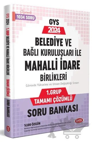 Belediye ve Bağlı Kuruluşları İle Mahalli İdare Birlikleri 1. Grup Tamamı Çözümlü Soru Bankası – Kolektif – Data Yayınları kitap kapağı