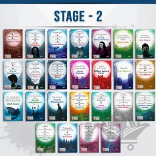İngilizce Hikaye Kitabı Seti Stage - 2 (24 Kitap) – Stephen Crane, Guy de Maupassant, Anton Checkov, H. H. Munro, Mary E. Wilkins Freeman, William Sydney Porter, Ambrose Bierce, Mark Twaın, Bret Harte, Oscar Wılde, Kate Chopin – Gece Kitaplığı kitap kapağı