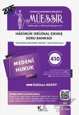 Müessir Medeni Hukuk Soru Bankası – Gökhan Aksoy – Kuram Kitap kitap kapağı