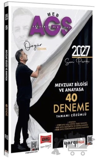 2027 MEB-AGS Mevzuat Bilgisi ve Anayasa Tamamı Çözümlü 40 Deneme – Özgür Özkınık – Yargı Yayınevi kitap kapağı