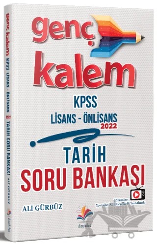 2022 KPSS Lise Ön Lisans Tarih Genç Kalem Soru Bankası Dijital Çözümlü – Ali Gürbüz – Dizgi Kitap kitap kapağı