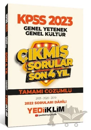 2023 KPSS GY GK Son 4 Yıl Tamamı Çözümlü Çıkmış Sorular – Kolektif – Yediiklim Yayınları kitap kapağı