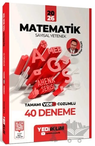 2026 MEB AGS Ahenk Serisi Matematik Sayısal Yetenek Tamamı Video Çözümlü 40 Deneme – Mehmet Bilge Yıldız – Yediiklim Yayınları kitap kapağı