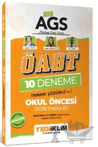 2025 MEB AGS ÖABT Okul Öncesi Öğretmenliği Tamamı Çözümlü 10 Deneme – Cennet Karataştan, Can Köni, Bülent Tanık – Yediiklim Yayınları kitap kapağı