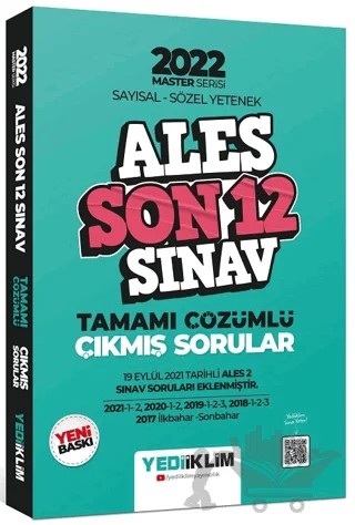 2022 ALES Master Serisi Son 12 Sınav Çıkmış Sorular – Kolektif – Yediiklim Yayınları kitap kapağı