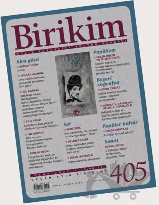 Birikim Aylık Sosyalist Kültür Dergisi Sayı: 405 - Ocak 2023 – Birikim Yayınları kitap kapağı