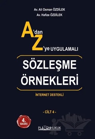 A'dan Z'ye Uygulamalı Sözleşme Örnekleri (4 Cilt Takım) – Ali Osman Özdilek, Hafize Özdilek – Platon Hukuk kitap kapağı