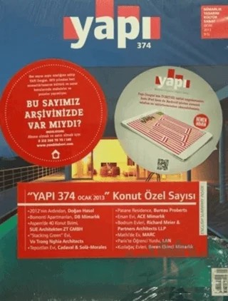 Yapı Dergisi Sayı: 374 Mimarlık Tasarım Kültür Sanat Ocak 2013 – YEM Yayın kitap kapağı
