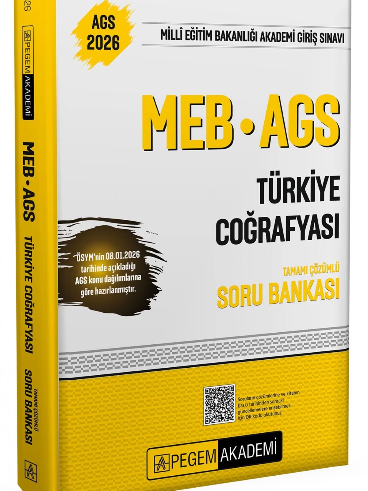 2026 MEB AGS Soru Bankası Tamamı Çözümlü Türkiye Coğrafyası – ekibi tarafından özenle oluşturulmuş, geniş kapsamlı yayınlar olacaktır. – Pegem Akademi Yayıncılık kitap kapağı