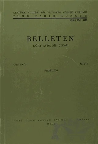 Belleten Sayı: 241 Cilt: 64 – Türk Tarih Kurumu Yayınları kitap kapağı
