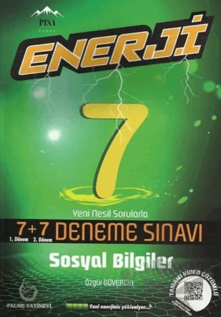 7. Sınıf Sosyal Bilgiler Enerji 7+7 Deneme Sınavı – Özgür Güvercin – Palme Yayınları kitap kapağı
