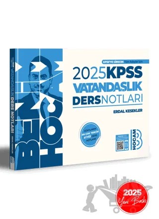2025 KPSS Vatandaşlık Ders Notları – Erdal Kesekler – Benim Hocam Yayınları kitap kapağı