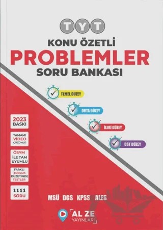 TYT Problemler Konu Özetli Soru Bankası – Kolektif – Alze Yayınları kitap kapağı