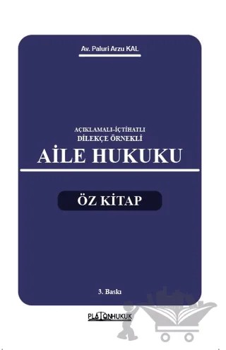 Aile Hukuku – Paluri Arzu Kal – Platon Hukuk kitap kapağı
