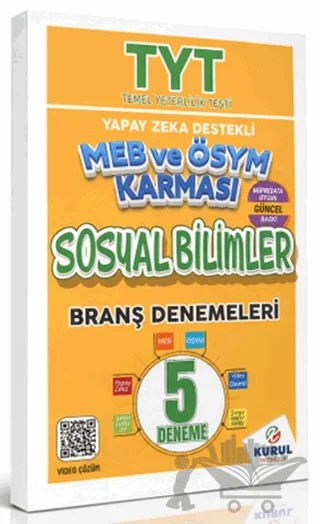 TYT Yapay Zeka Destekli MEB ve ÖSYM Karması Sosyal Bilimler 5'li Branş Denemeleri – Kolektif – Kurul Yayıncılık kitap kapağı