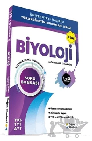 YKS TYT-AYT Biyoloji Soru Bankası Kazanım Odaklı Hızlı Tekrar – Alev Bagana Elmasdere – Doğan Akademi kitap kapağı