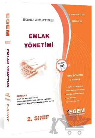 Emlak Yönetimi Konu Anlatımlı Soru Bankası-Güz Dönemi(3. Yarıyıl) Kod: 233 – Kolektif – Egem Eğitim Yayınları kitap kapağı
