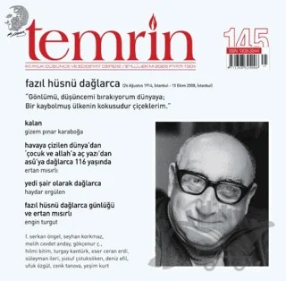 Temrin Düşünce ve Edebiyat Dergisi Sayı: 145 Eylül - Ekim 2025 – Temrin Dergisi kitap kapağı