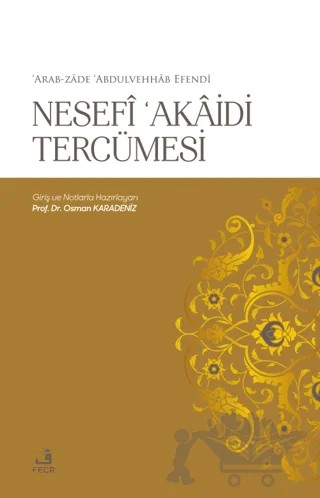 Nesefi 'Akaidi Tercümesi – Osman Karadeniz – Fecr Yayınları kitap kapağı