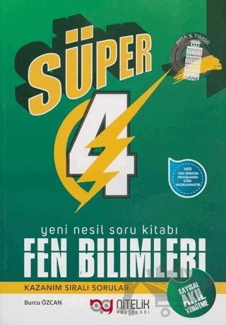 4. Sınıf Fen Bilimleri Yeni Nesil Süper Soru Kitabı – Burcu Özcan – Nitelik Yayınları - Bayilik kitap kapağı