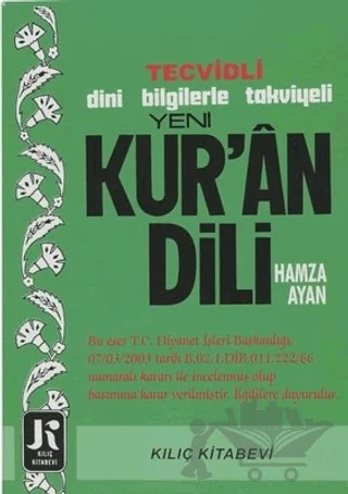 Tecvidli Yeni Kuran Dili – Hamza Ayan – Kılıç Yayınevi kitap kapağı