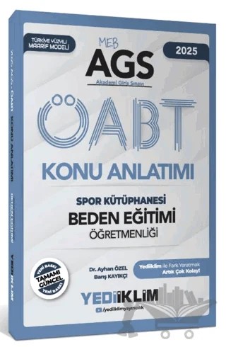 2025 MEB AGS ÖABT Beden Eğitimi Öğretmenliği Spor Kütüphanesi Konu Anlatımı – Ayhan Özel, Barış Kayıkçı – Yediiklim Yayınları kitap kapağı