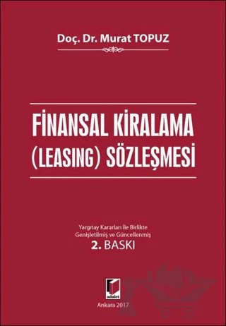 Finansal Kiralama (Leasing) Sözleşmesi – Murat Topuz – Adalet Yayınevi kitap kapağı