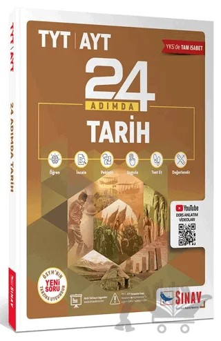 YKS TYT AYT Tarih 24 Adımda Konu Anlatımlı Soru Bankası – Kolektif – Sınav Yayınları kitap kapağı