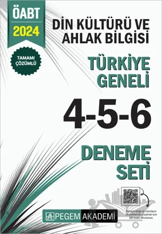 2024 KPSS ÖABT Din Kültürü ve Ahlak Bilgisi Tamamı Çözümlü Türkiye Geneli 4-5-6 (3'lü Deneme) – Kolektif – Pegem Akademi Yayıncılık kitap kapağı