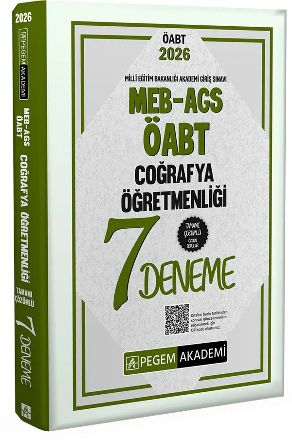 2026 MEB AGS ÖABT Coğrafya Öğretmenliği Tamamı Çözümlü 7 Deneme – Değerli Öğretmenlerimiz Bu – Pegem Akademi Yayıncılık kitap kapağı