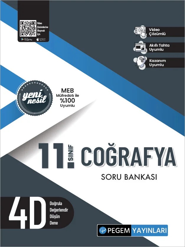 Pegem 11. Sınıf Coğrafya Soru Bankası – Pegem Akademi Yayıncılık kitap kapağı