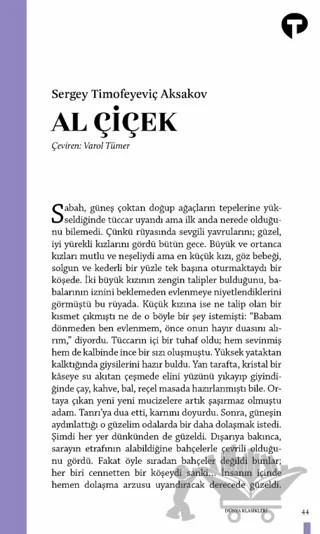 Al Çiçek – Sergey Timofeyeviç Aksakov – Turkuvaz Kitap kitap kapağı