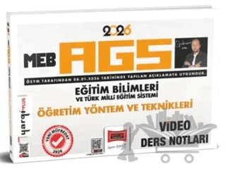 2026 MEB-AGS Eğitim Bilimleri ve Türk Milli Eğitim Sistemi Öğretim Yöntem ve Teknikleri Video Ders Notları – Gökçer Ateş – Yargı Yayınevi kitap kapağı
