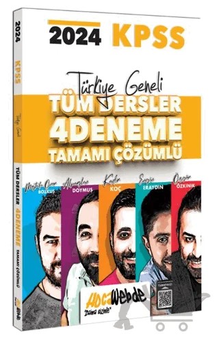 2024 KPSS Genel Yetenek Genel Kültür Tamamı Çözümlü 4 Fasikül Deneme Sınavı – Kolektif – HocaWebde Yayınları kitap kapağı