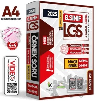 2025 8. Sınıf LGS Mayıs Ayı MEB Örnek Soru Tıpkı Basım 4lü Sarmal Deneme Paketi Video/PDF Çözümlü – Kolektif – Karakutu Yayın kitap kapağı