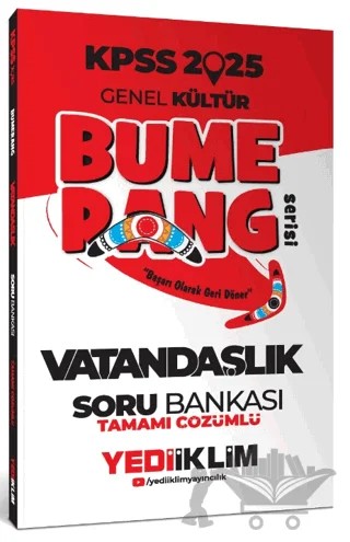 2025 KPSS Genel Kültür Bumerang Vatandaşlık Tamamı Çözümlü Soru Bankası – Kolektif – Yediiklim Yayınları kitap kapağı