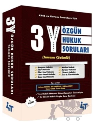 3Y Özgün Hukuk Soruları Tamamı Çözümlü – Elif Kendüzler, Gökhan Aksoy, Kutluay Kararlı – 4T Yayınları kitap kapağı