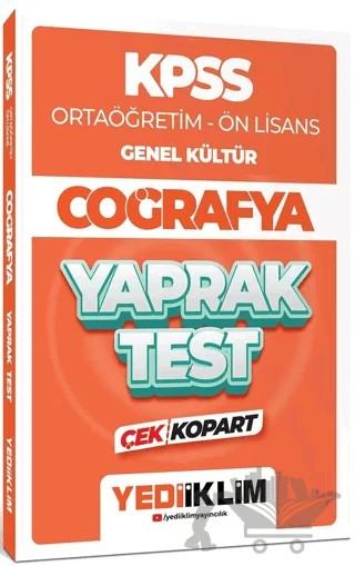 2024 KPSS Ortaöğretim - Ön Lisans Genel Kültür Coğrafya Çek Kopart Yaprak Test – Kolektif – Yediiklim Yayınları kitap kapağı